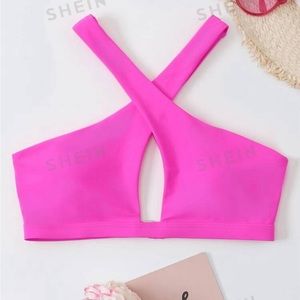 Criss Cross Cutout Bikini Top